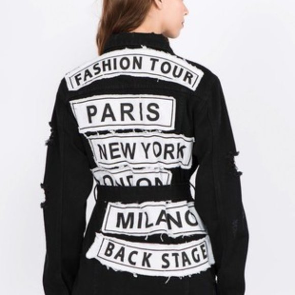 Tour Distressed Denim Jacket - Picture 1 of 3